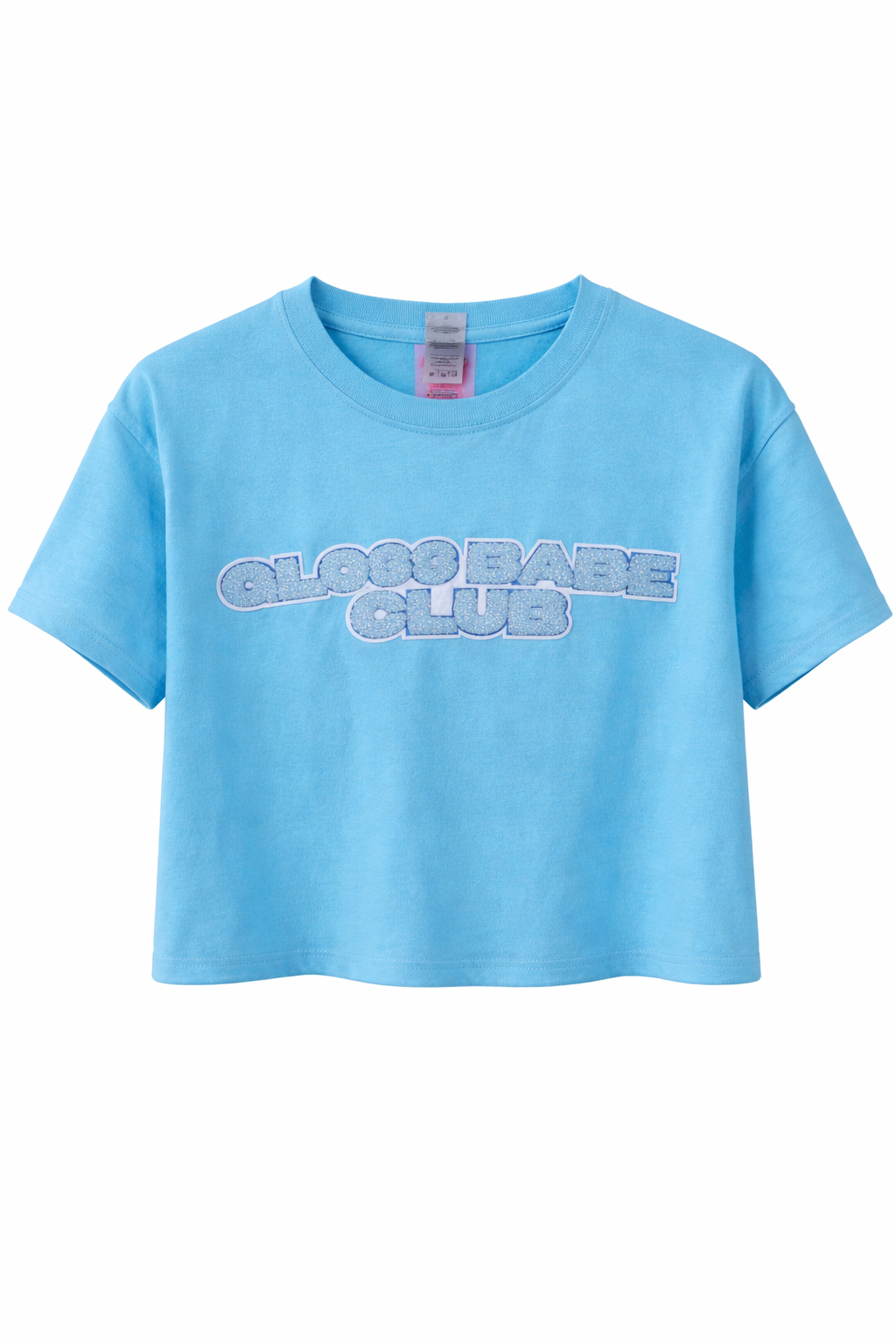 Cropped Light Blue Gloss Babe Club Shirt
