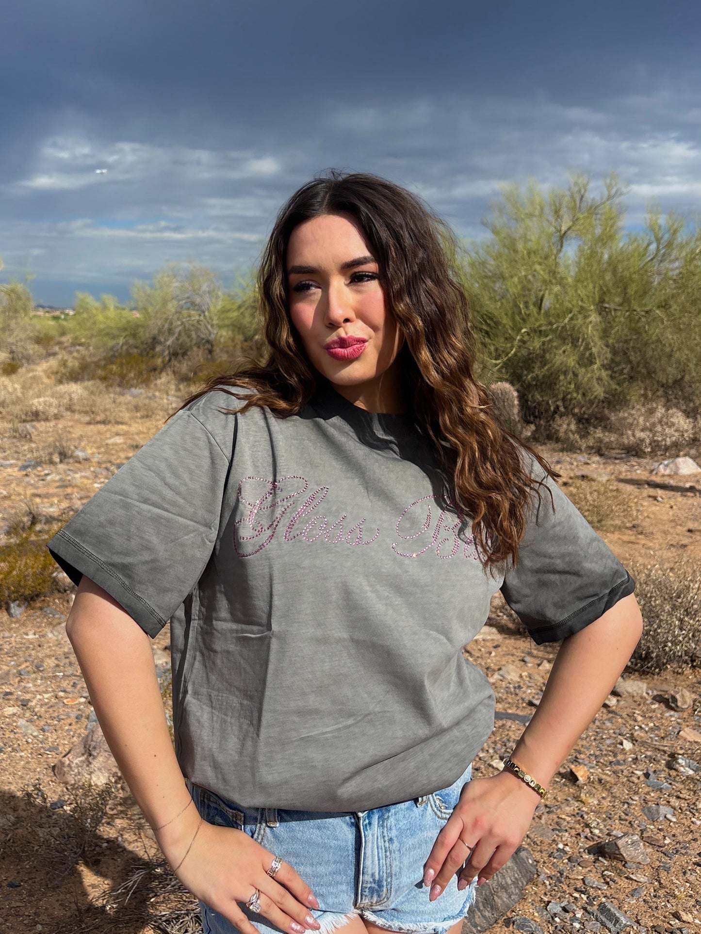 Stormy Grey Gloss Babe T-Shirt