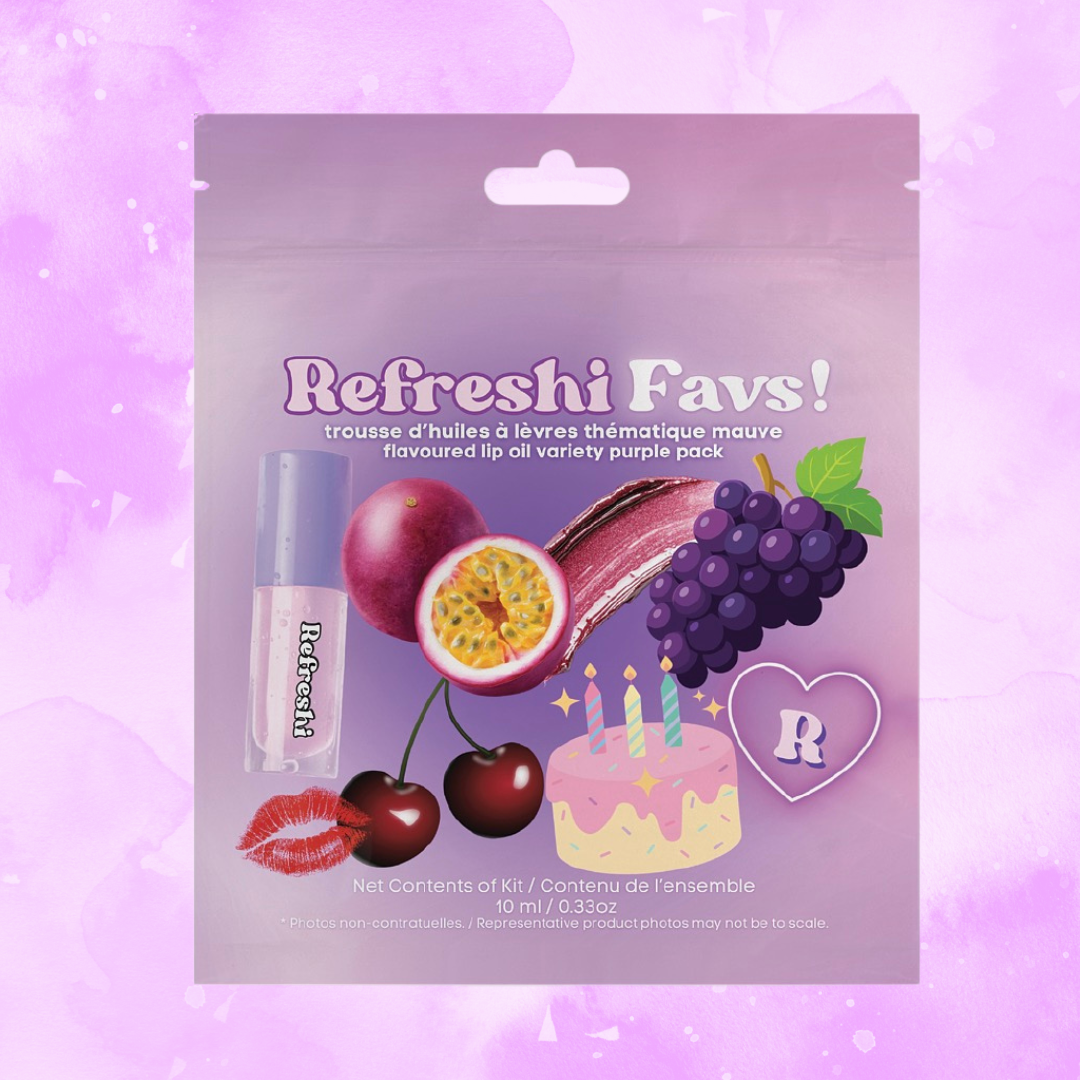Refreshi Favs ! Trousse d'huiles à lèvre mauve