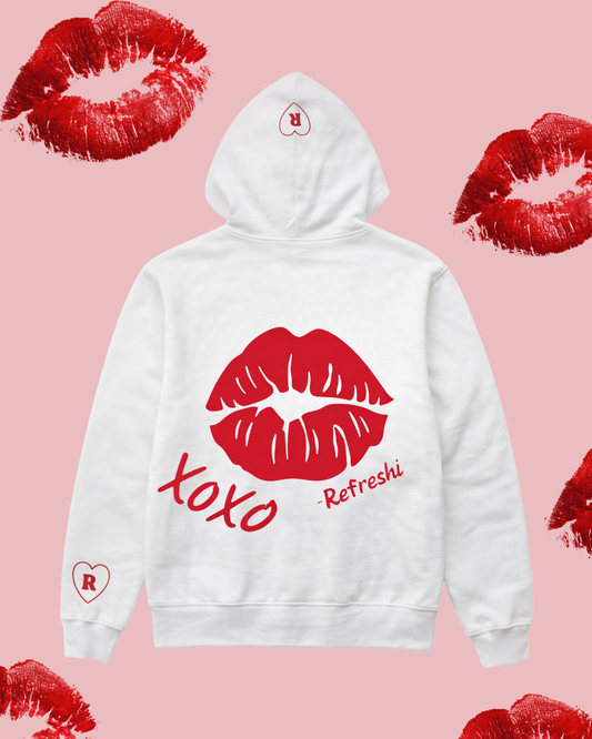 Kiss Me Classic White Zip Up Hoodie