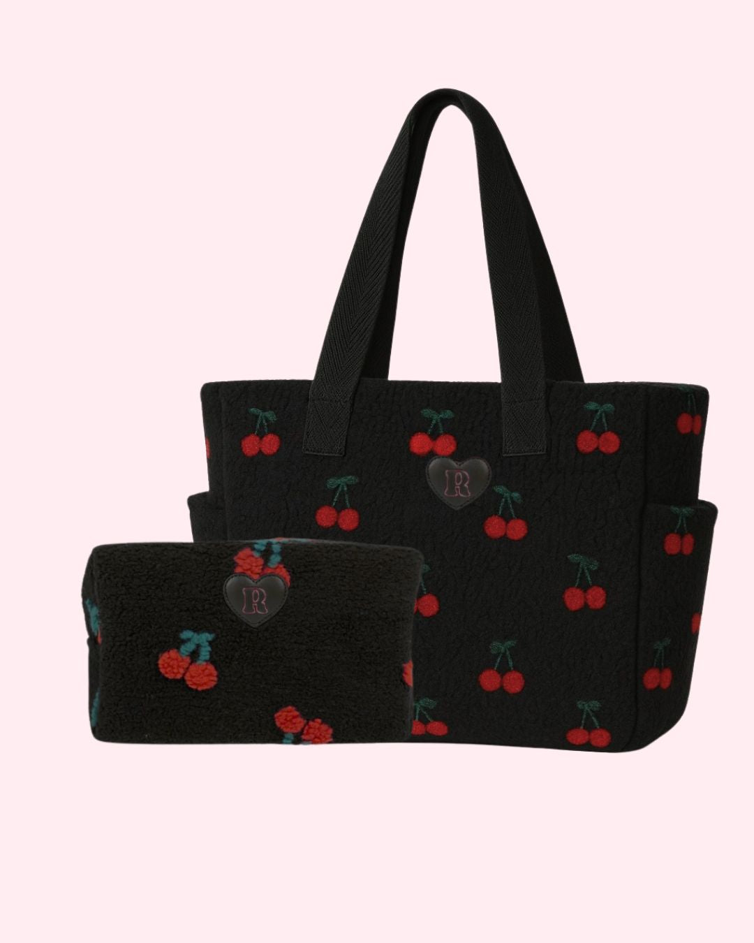 Bundle Cherry Tote and Makeup Bag