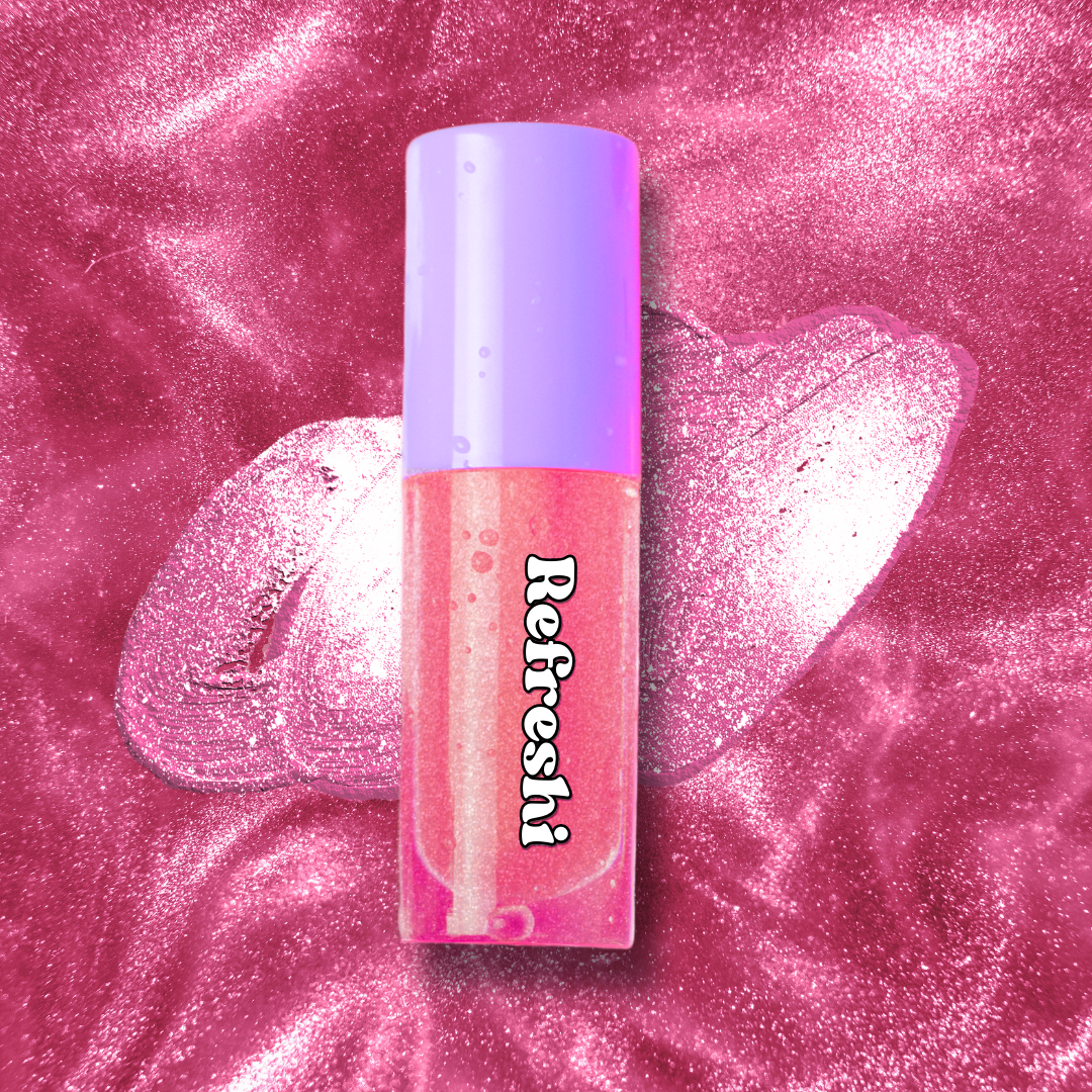 <tc>Huile à lèvres pailletée rose New Me</tc>